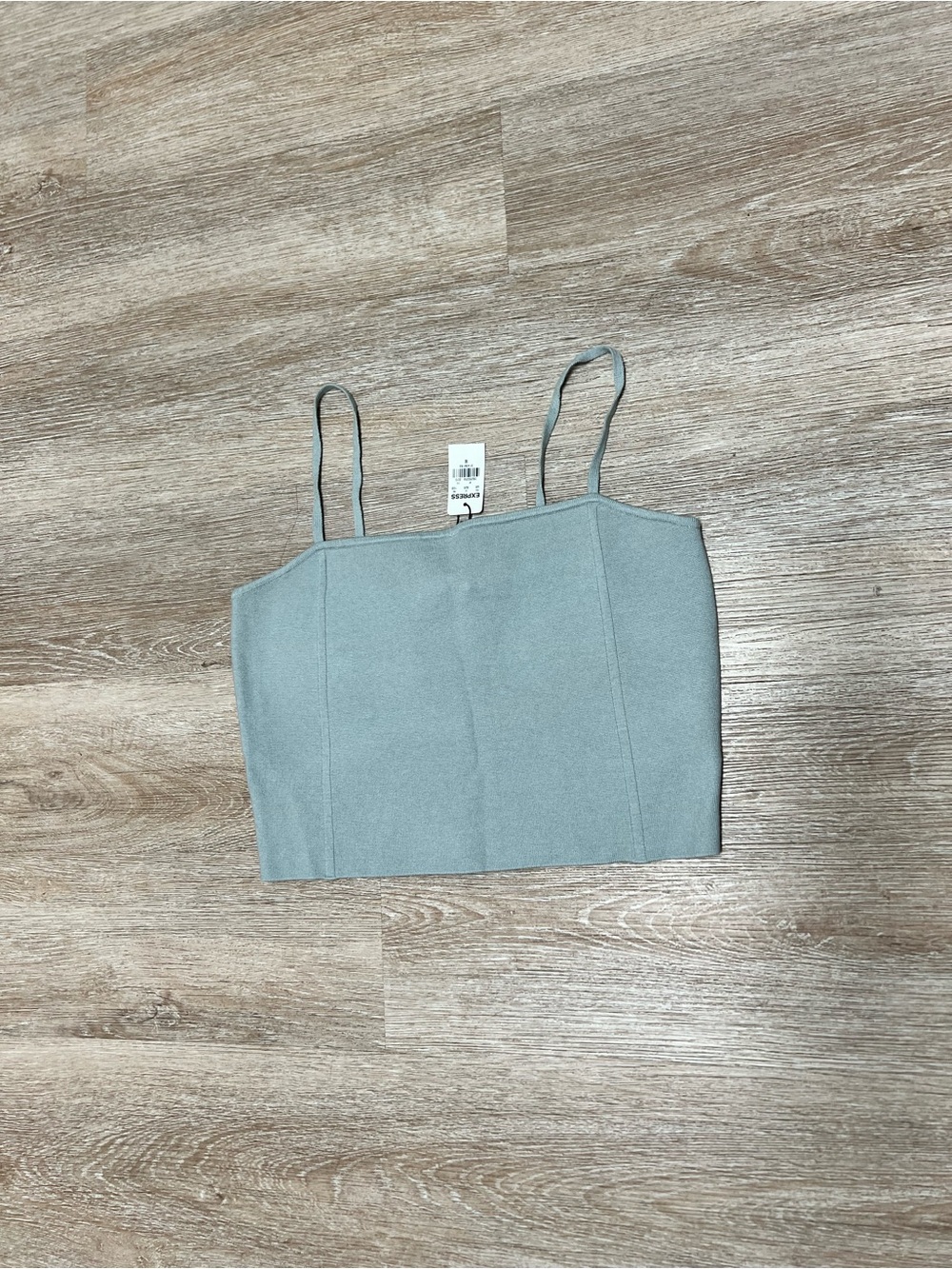 Express Light Blue Cropped Bustier Cami
